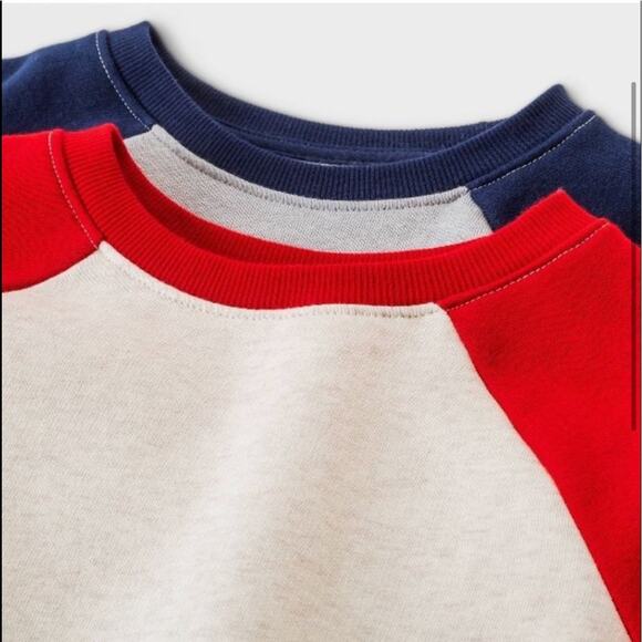 Cat & Jack Toddler Sweatshirt size 4T Boys 2pk Fleece Crew Neck Pullover NWT - Picture 3 of 7